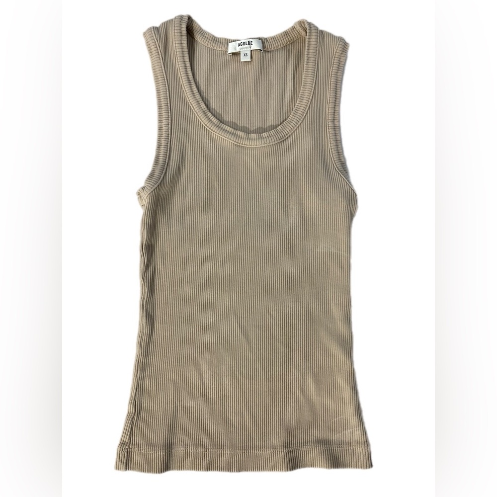 Agolde Poppy Tank Ribbed  XS  Donut - Picture 2 of 8